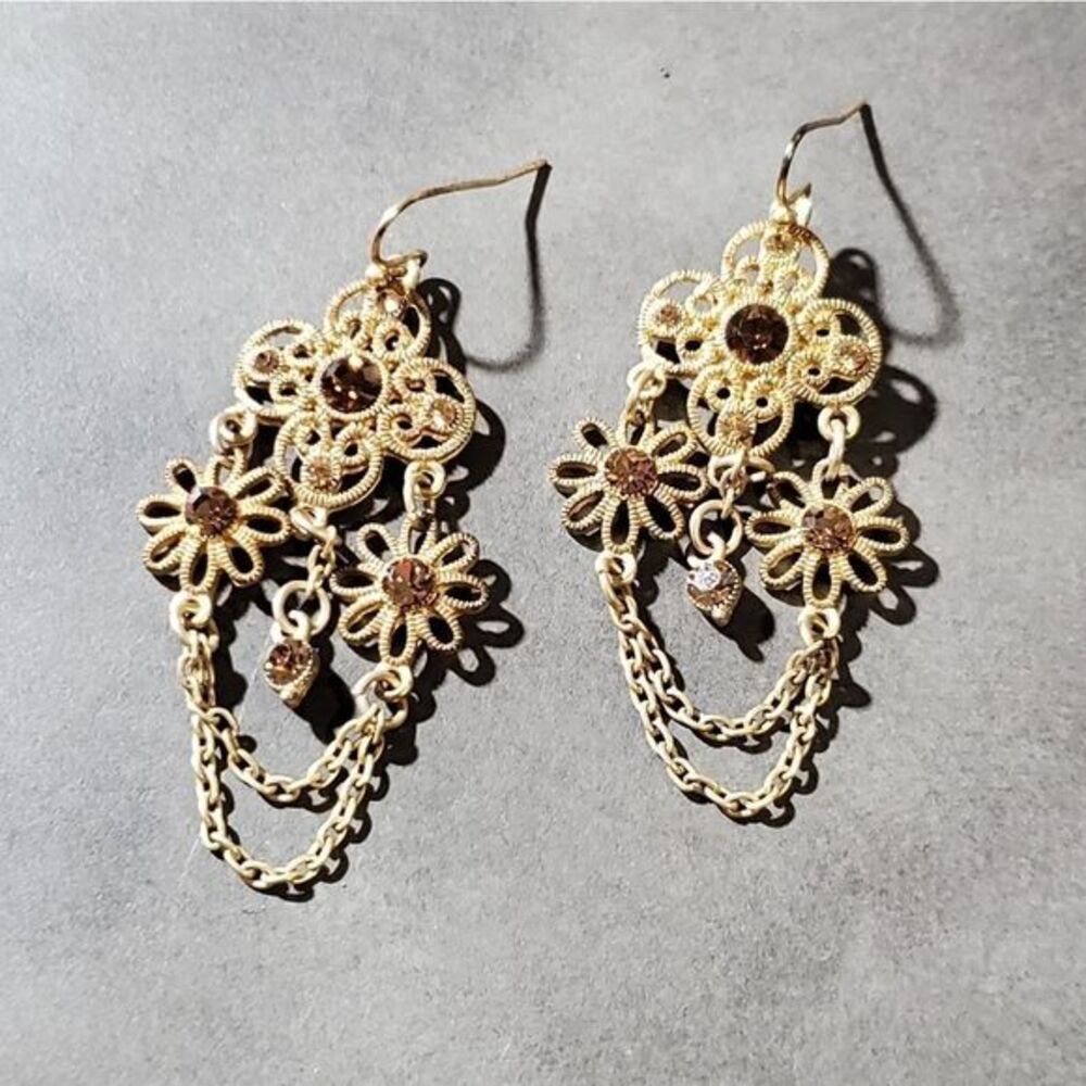 Anthropologie floral jeweled earrings
